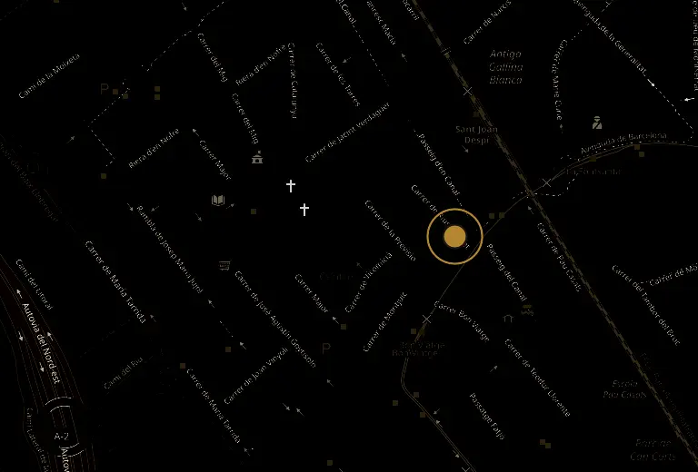 Mapa de Sant Joan Despí con la gestoría señalada